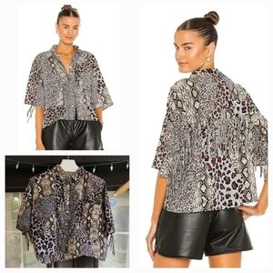 ONE TEASPOON Punk Python Fringed Savanna Shirt